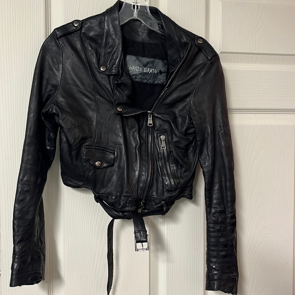 Giorgio Brato Black Leather Jacket
